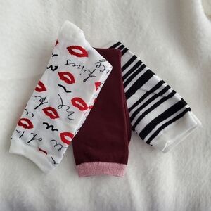 Kate spade Lips 💋 pack of 3 crew socks